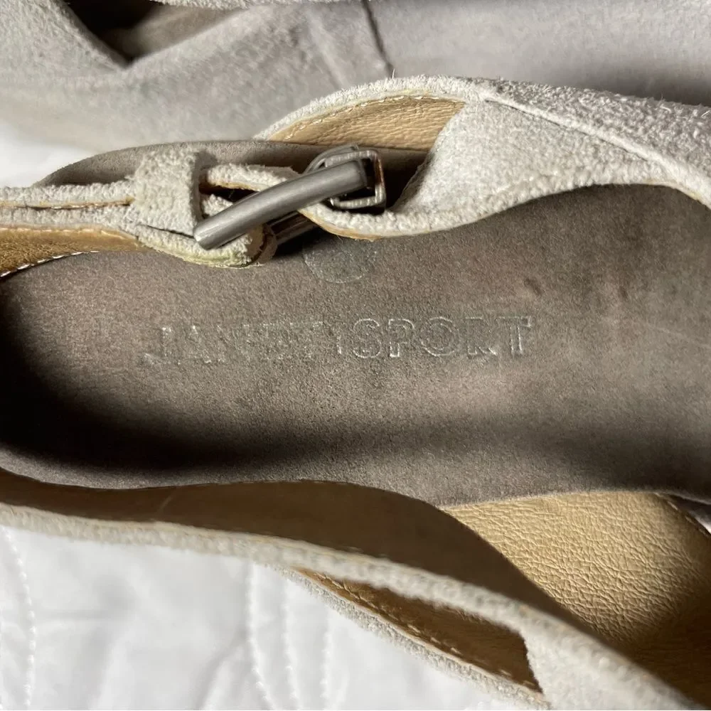 Janet Sport Bone Colored Platform Shoes Size 5.5